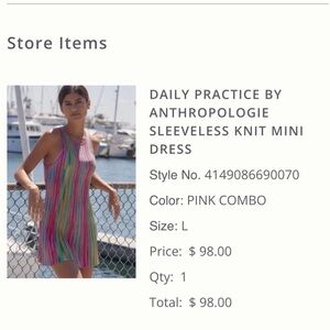 Anthropologie Multicolor Striped Sleeveless Dress